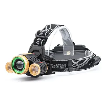 

3T6 strong light headlight Three head dimming Fishing led zoom Aluminum alloy ABS Camping Patrol Teaching Hunting