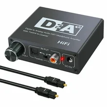 1pc Digital to Analog Audio Converter Amplifier Decoder Optical Fiber Coaxial Signal to Analog RCA L/R 3.5mm Audio Convertor