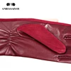 Fashion winter warm touch gloves genuine leather 50% genuine suede 50% women's leather gloves color long women's gloves  -2008 ► Photo 3/6