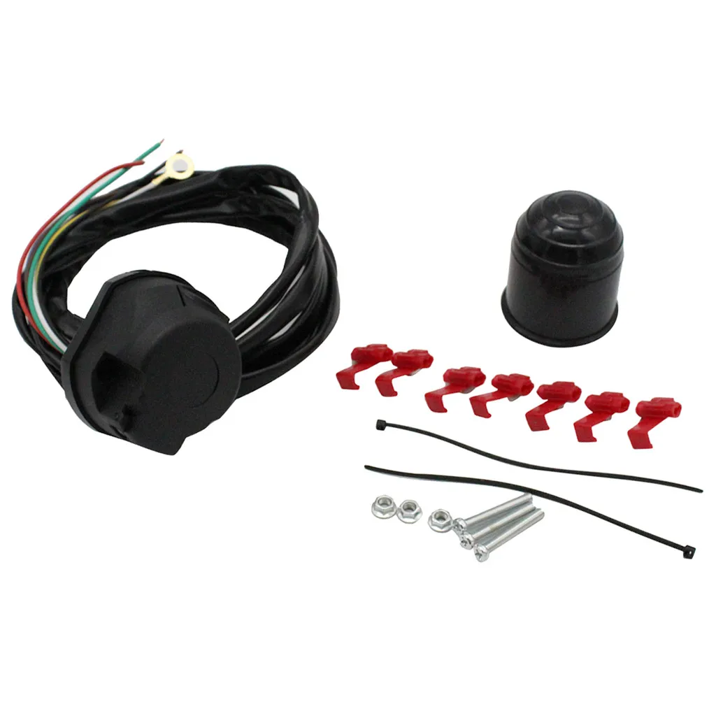 7 Poles Universal Trailer Cable Harness Adapters Plugs PVC material fastening screws wear resistance corrosion resistance 8X
