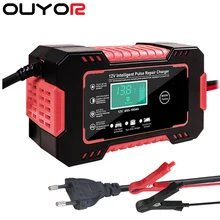 Интеллигентая (ый) Автомобиль Мотоцикл Батарея Зарядное устройство 12V 6A для Авто Мото свинцово-кислотный AGM Gel VRLA с функцией умной зарядки 6A 12V Цифровой ЖК-дисплей Дисплей