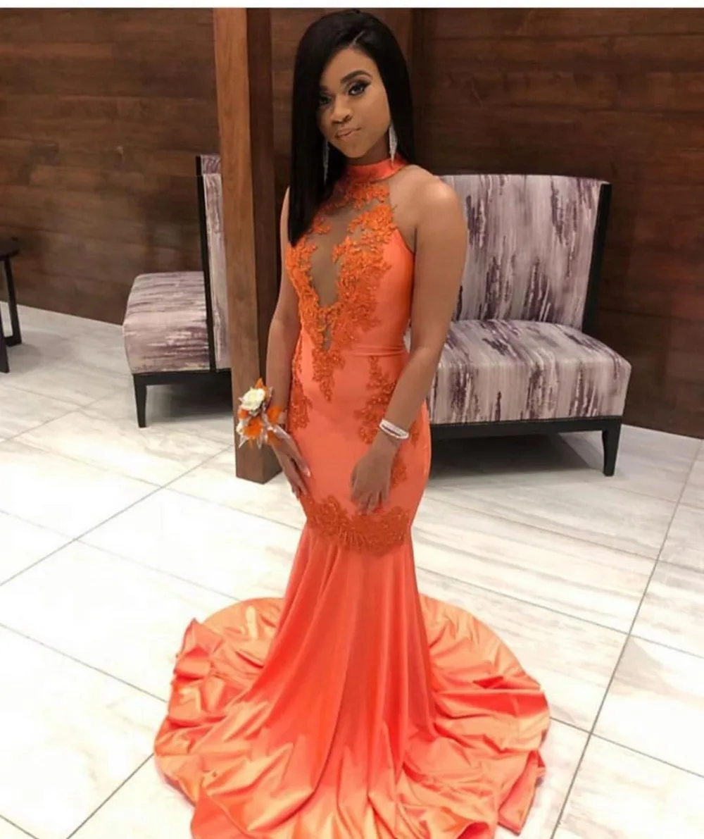 peach orange prom dresses