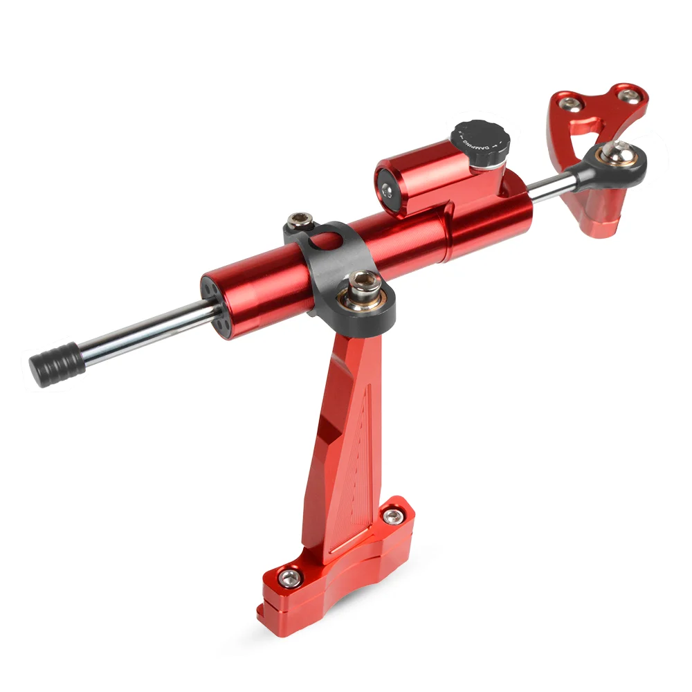 GY-RD-RD Мотоцикл CNC алюминиевый регулируемый руль руля стабилизирующие принадлежности амортизатора адаптер кронштейн комплект аксессуары для HONDA CB650F - Цвет: GY-RD-RD