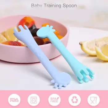 

Baby Spoons Feeding Dishes Tableware for Children Flatware Cutlery Colher Spoon Silicone Tools-for-patchwork Lot Soup Ladle