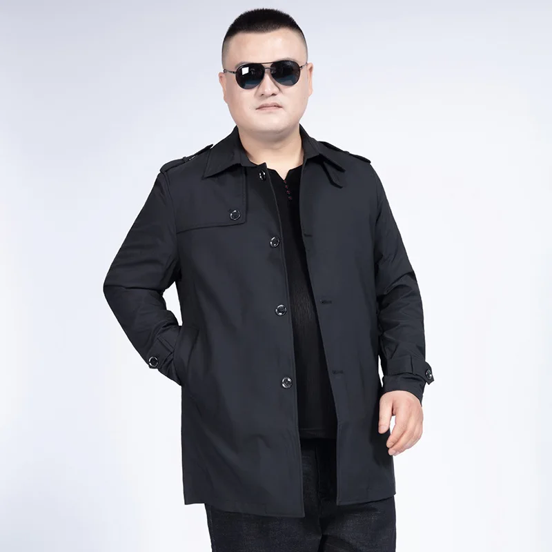 

Season Leisure Medium Length Money Loose Plus Fat plus Men Windbreaker Male Thin Coat Big Size Men's Wear
