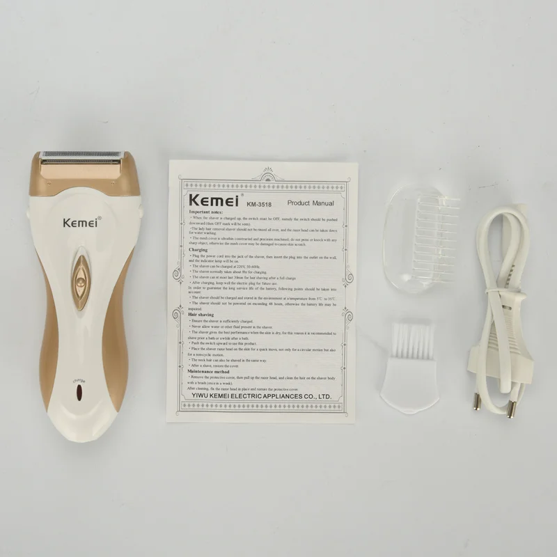 Kemei для лица Бритва для женщин электрический эпилятор для женщин Бритва для зоны бикини foreo прецизионная машинка для стрижки перезаряжаемый Эпилятор D42 - Цвет: no box