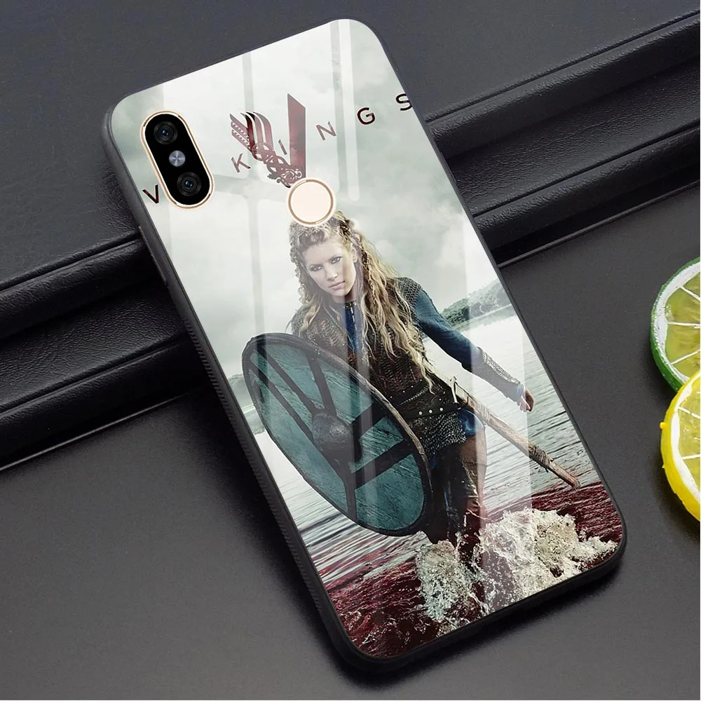 Чехол для телефона Ragnar Lothbrok Vikings из закаленного стекла для Xiaomi mi 8 Case mi A1 A2 8 Lite 9 F1 Note 5 6 7 Pro Red mi 4X 6A - Цвет: K1101202