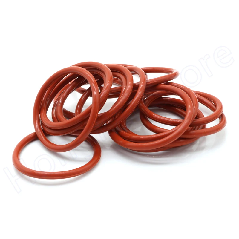 

5/10/20/50pcs Thickness 2.4mm Food Grade Silicone O-Ring OD 8-70mm Red Sealing Ring -35℃-200℃ Waterproof And Insulated