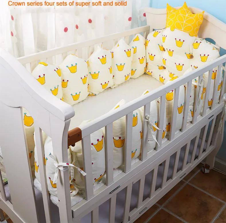 Детская кровать бампер набор 4 шт, новорожденный набор постельных принадлежностей для детской кроватки, детская кроватка вокруг подушки, детская защита для кроватки подушки, детские постельные принадлежности