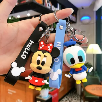 

New Cartoon Mickey Doll Keychain Cute Minnie Daisy Daisy Key Chain Girl Bag Pendant Accessories Keyring Kids Gift