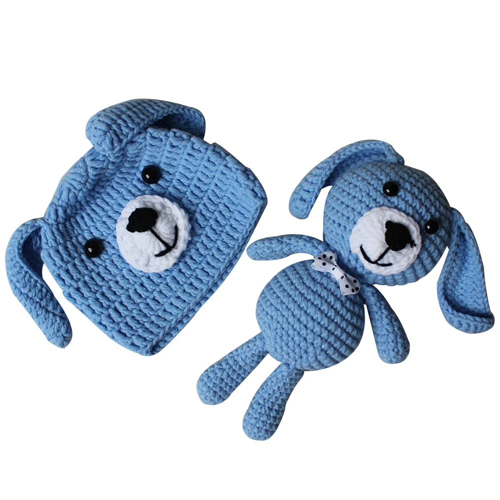 Focusnorm 0-24M Newborn Baby Girl Boy Animal Shaped Hat Knitted Doll 2PCS Set - Цвет: I