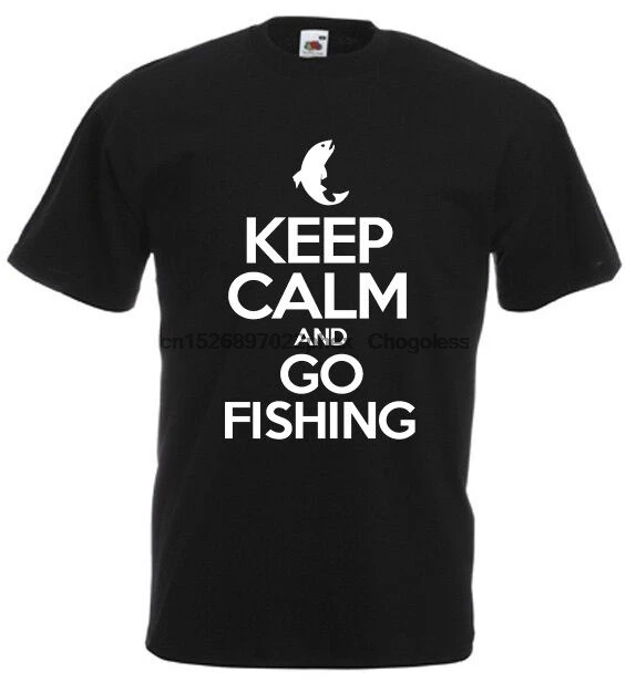 Новинка Мужская футболка для рыбалки Keep Calm подарок на день рождения мужа | одежда
