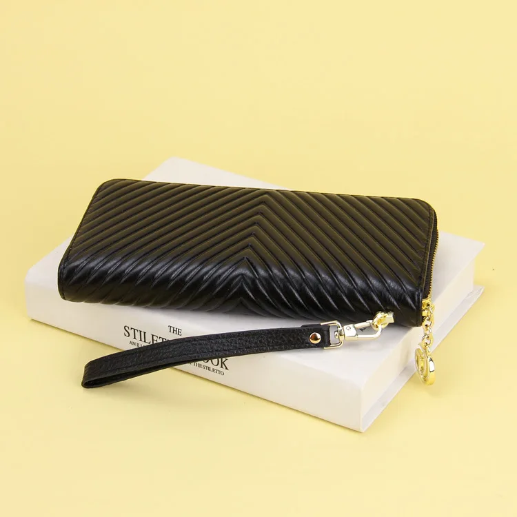 

New Style Fashion Multi-functional Clutch Korean-style Full-grain Leather Long Wallet Zipper Women's Wallet