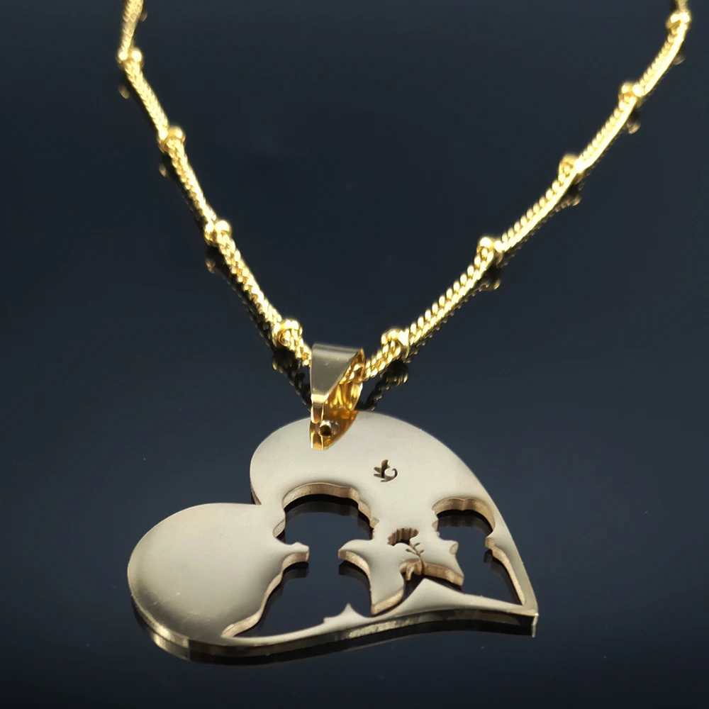 Baby Mom Stainless Steel Necklace Women Gold Color Statement Necklaces Mother’s Day Gift Jewelry kettingen voor vrouwen N3111S01