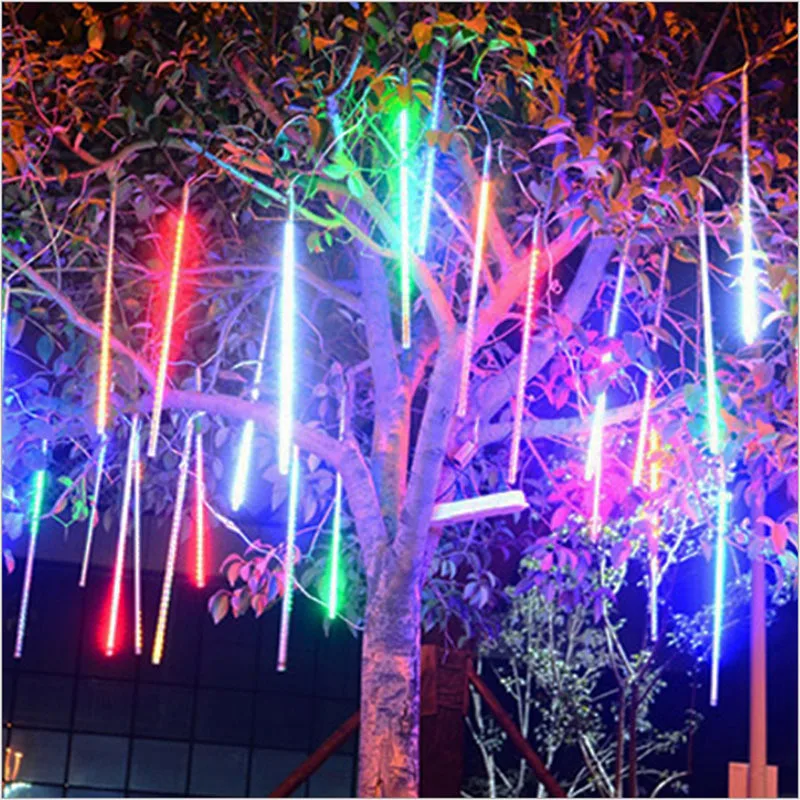 

New Year 2020 Fairy Lights Christmas Outdoor Garland 30cm Meteor Shower Rain Tube String Lights Christmas Decor for Home Navidad