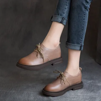 

Women Leather Shoes Black Casual Spring Pumps For Women Low Heels Soft Genuine Leather Women Pumps Brand Handmade Shoes 2020