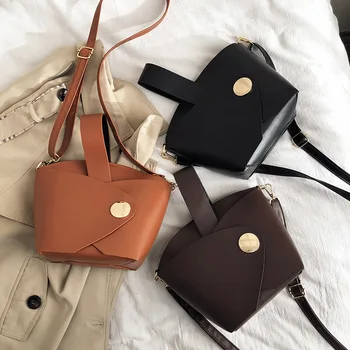 

New net red female bag small bag Korean version of the bucket bucket shoulder bag personality retro messenger bag wild handbag