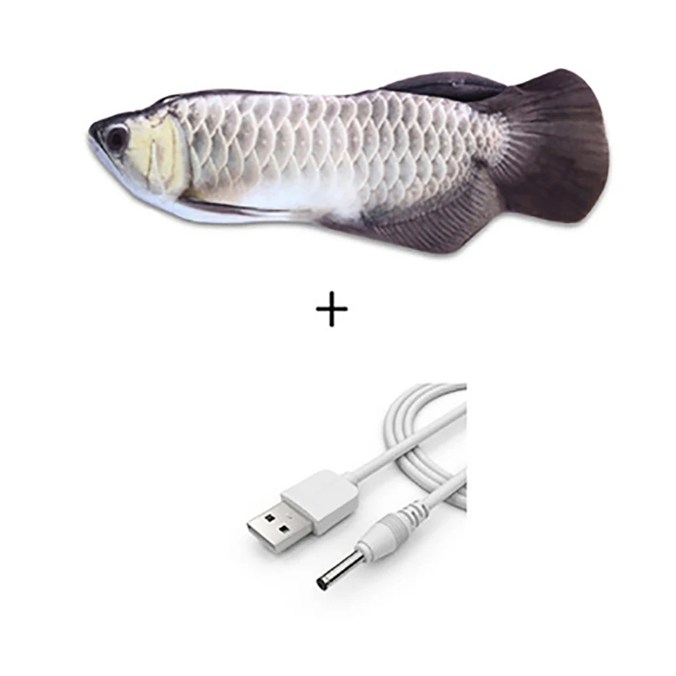 Pet Cat Toys Funny Soft Electronic Fish Shape With Electric USB Charging Chewing Dancing Jumping Moving Fish For Cat Accessories