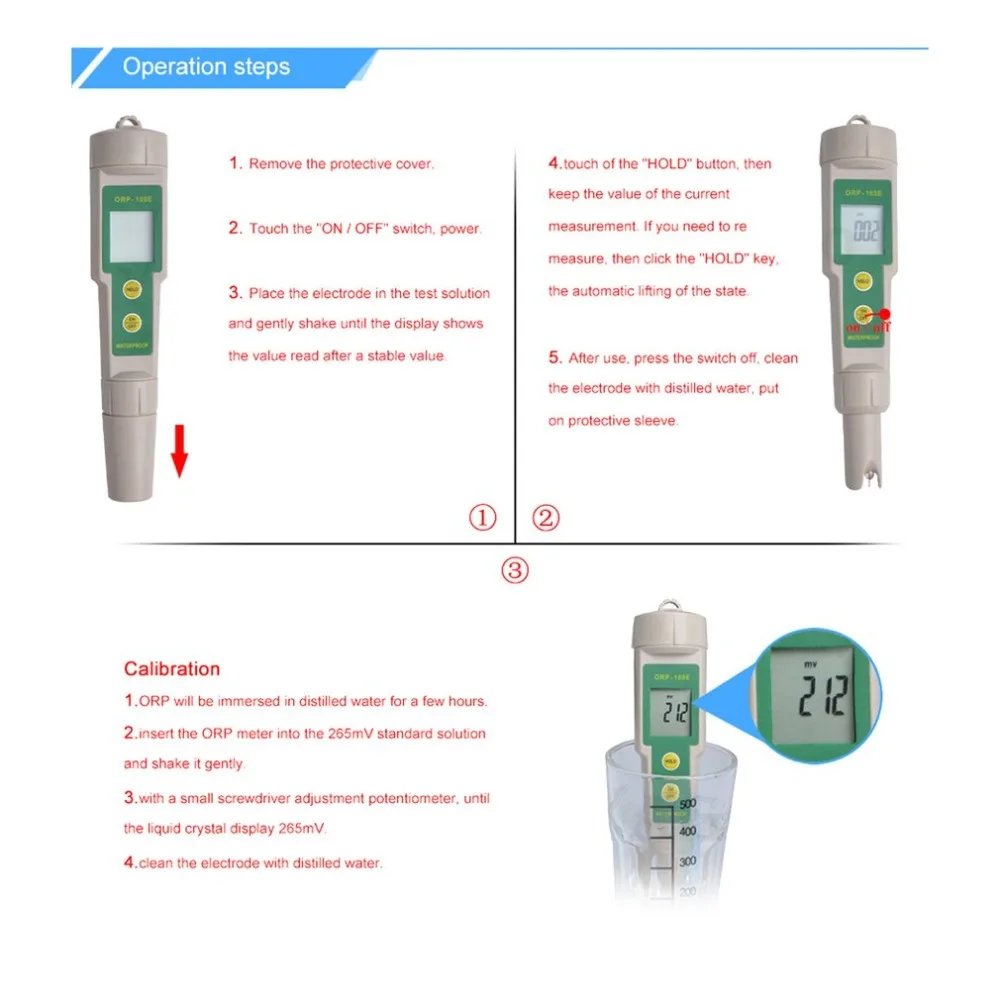 Портативный ОВП метр детектор отрицательных окислительно-восстановительных потенциалов тестер ручка цифровой контроль качества воды измерение