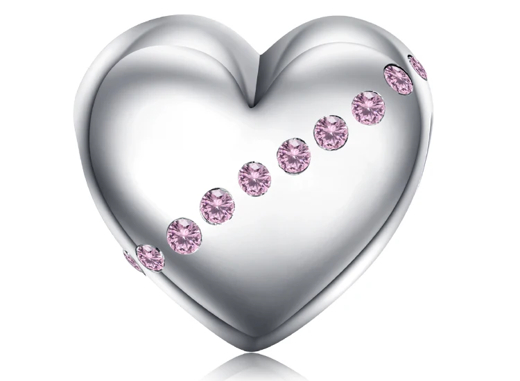 JewelryPalace 925 пробы серебро выгравированы мать розовый фианит сердце Шарм бисер Fit Браслеты для своей матери подарки
