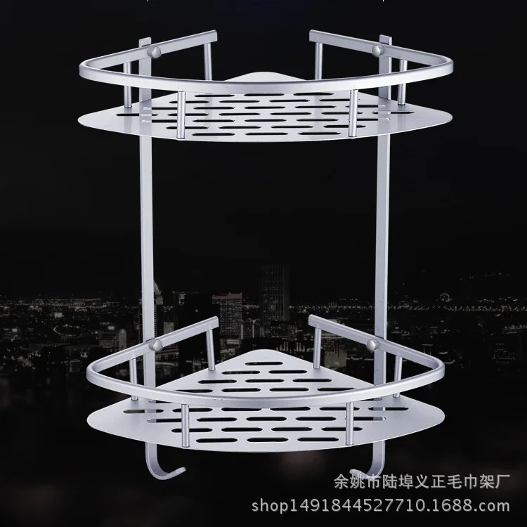 Alumimum Tripod Single Layer Corner Shelf Bathroom Triangular Storage Rack Manufacturers Wholesale
