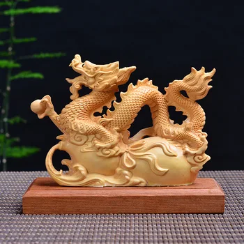

Wood Carving Dragon, China Dragon Opening Office Gift Wood Crafts Gift Home Desktop decoration office ornaments (A1010)