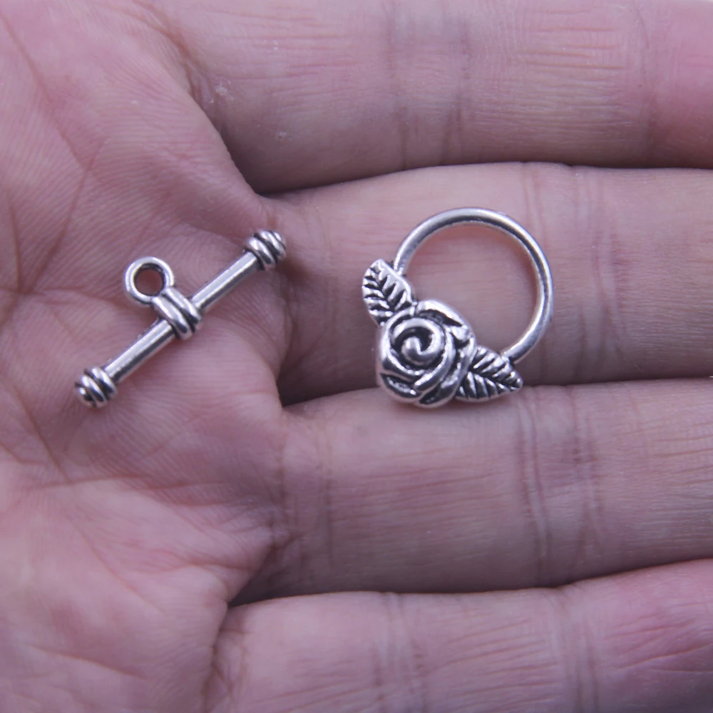 Застежка шарнир для браслетов 19 мм 10 комплектов|toggle clasp|silver tonetoggle clasps for jewelry |