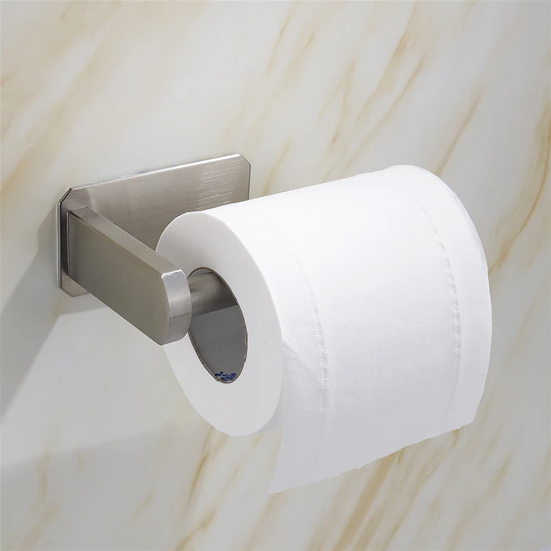 

1PC S L Bathroom Roll Paper Holder Stainless Steel Strong Self-Adhesive Silver Roll Rack Organizer Holder Bathroom Accessories