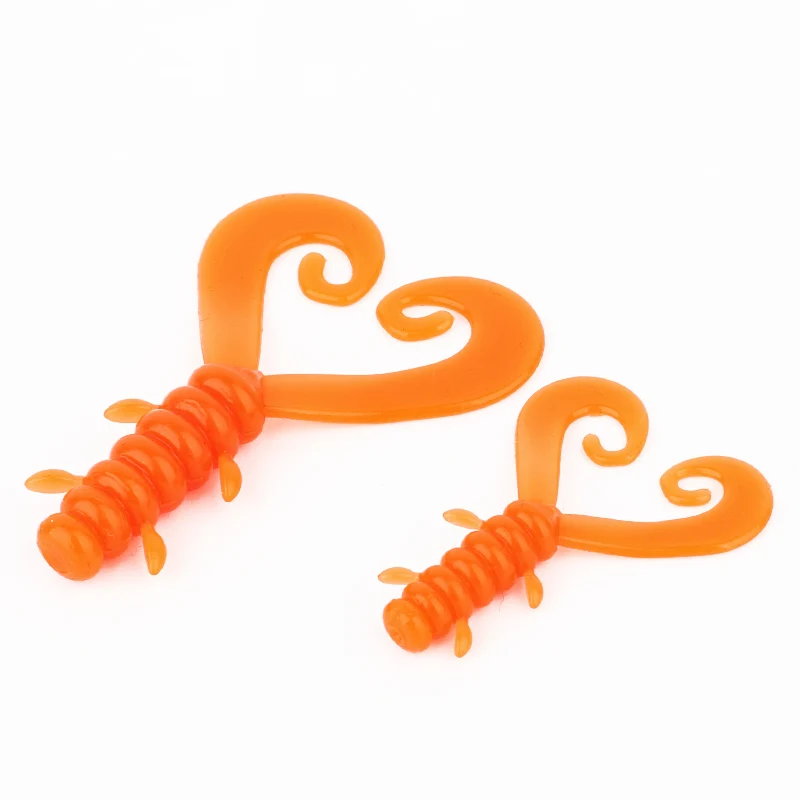 Ardea Macio Isca 12 Pçs Tpr Duplo Encaracolado Silicone Artificial Worm Água Salgada Truta Swobblers Pesca Equipamento 8 - 5 Ardea macio isca 8 12 pçs tpr