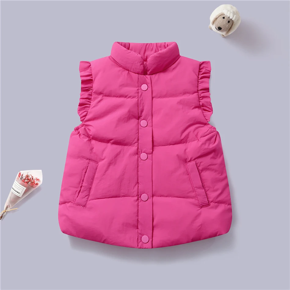 fleece lined coat Children Fashion Autumn Vest Jacket Winter Sleeveless Coat Girls Solid Color Warm Waistcoat for Kids Casual Outerwear Clothing best fall jackets