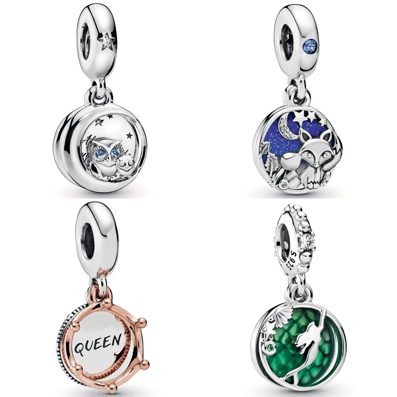 

Fox & Rabbit Always by Your Side Owl Ariel Queen & Regal Crown Pendant Charm Fit Pandora Bracelet 925 Sterling Silver Bead Charm