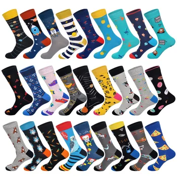 

LIONZONE Funny Men Socks Horse Clown Electronics Carrot Parrot Doughnut Heart Anchor Hot Air Balloon Casual Novelty Socks Dress