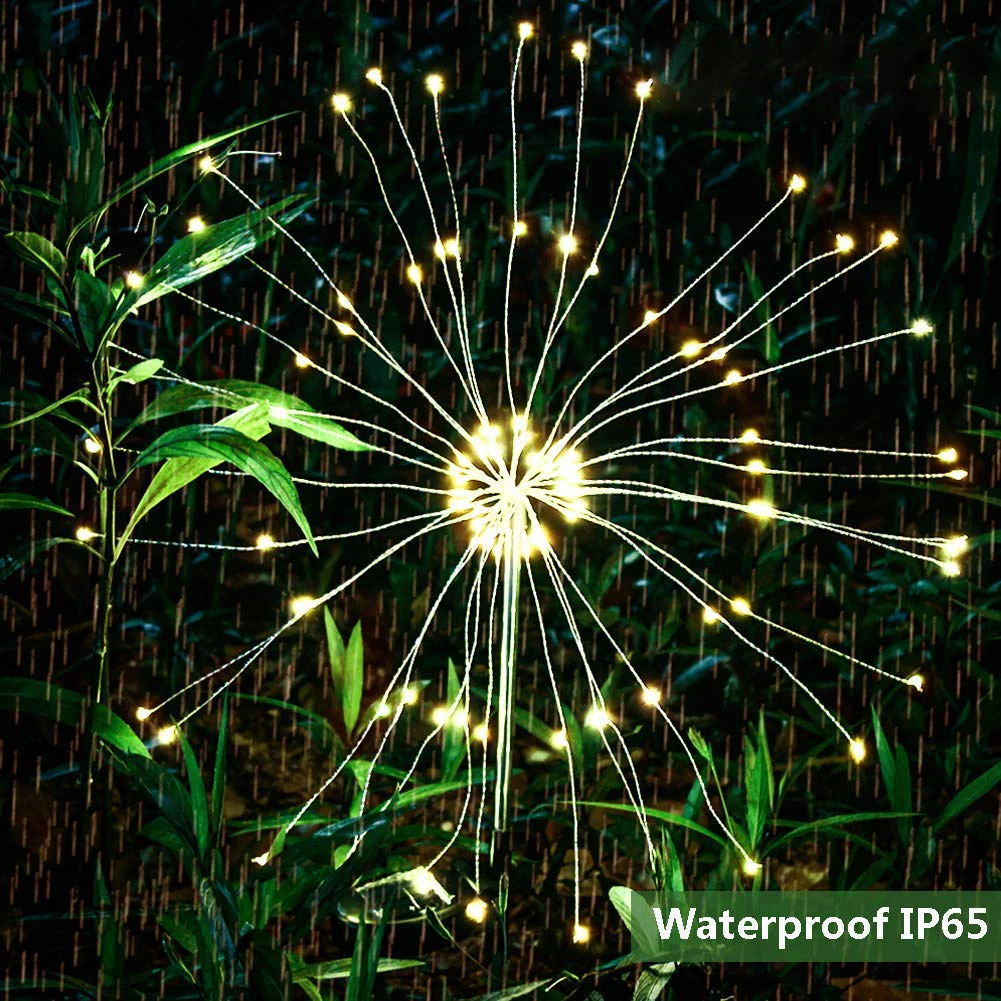2 шт. 105 светодиодов солнечной энергии Starburst струны открытый сад декоративный светильник волоконный газон