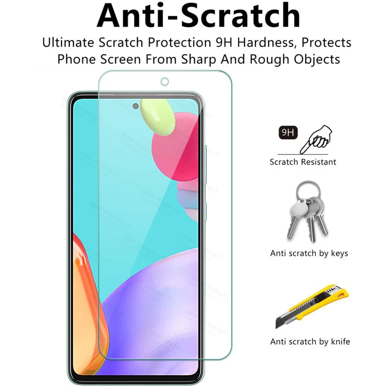 Protector de pantalla para Samsung, película de protección, cristal transparente, 3 unidades, para modelos Galaxy A52, 5G, A51, A50, A03S A22, A12, A32, A72, M12, M22, M32 - Imagen 4