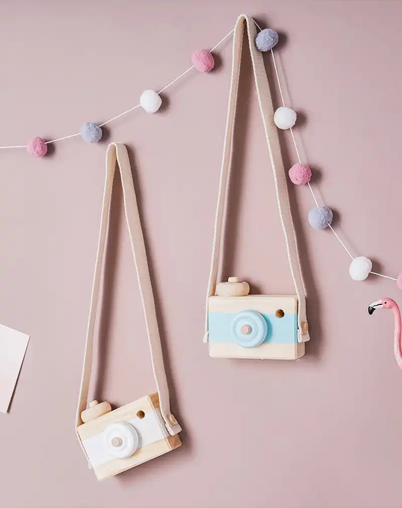 wooden camera baby toy