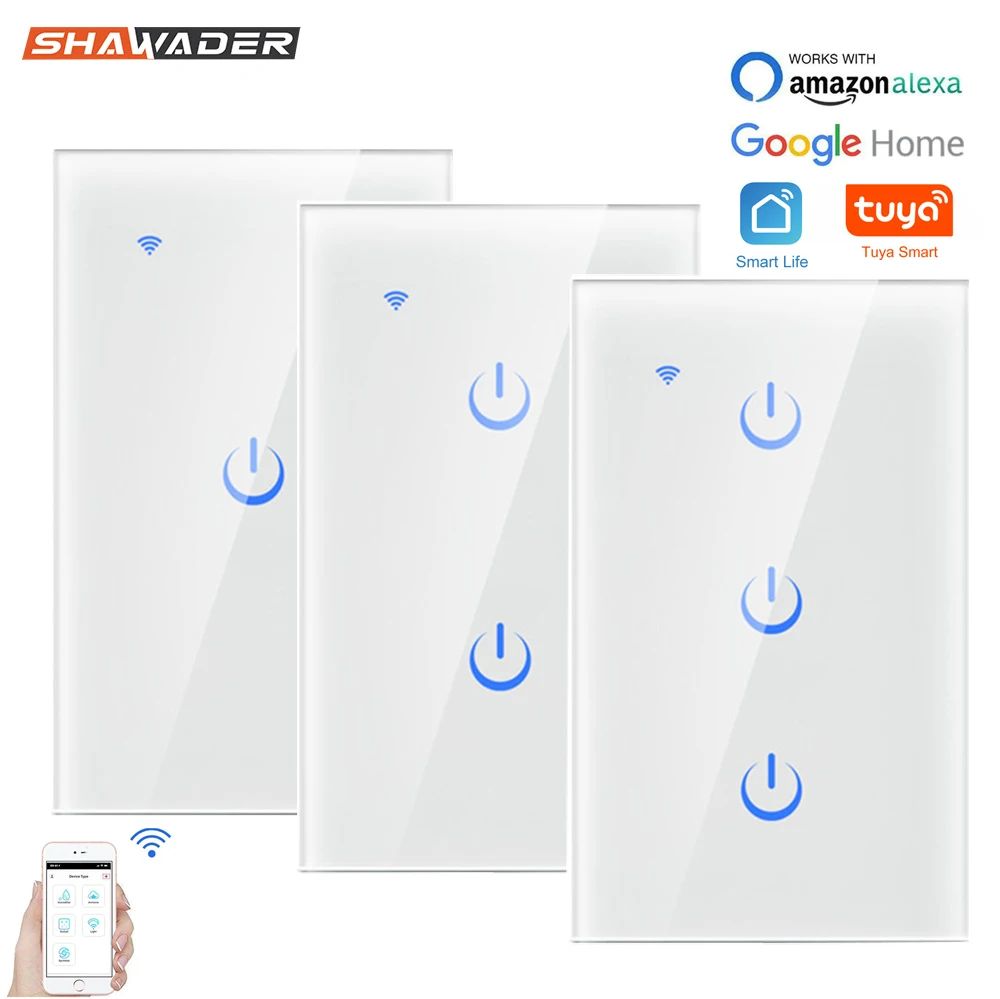 Pantalla De Vidrio De Interruptor De Pared Con Luz Inteligente