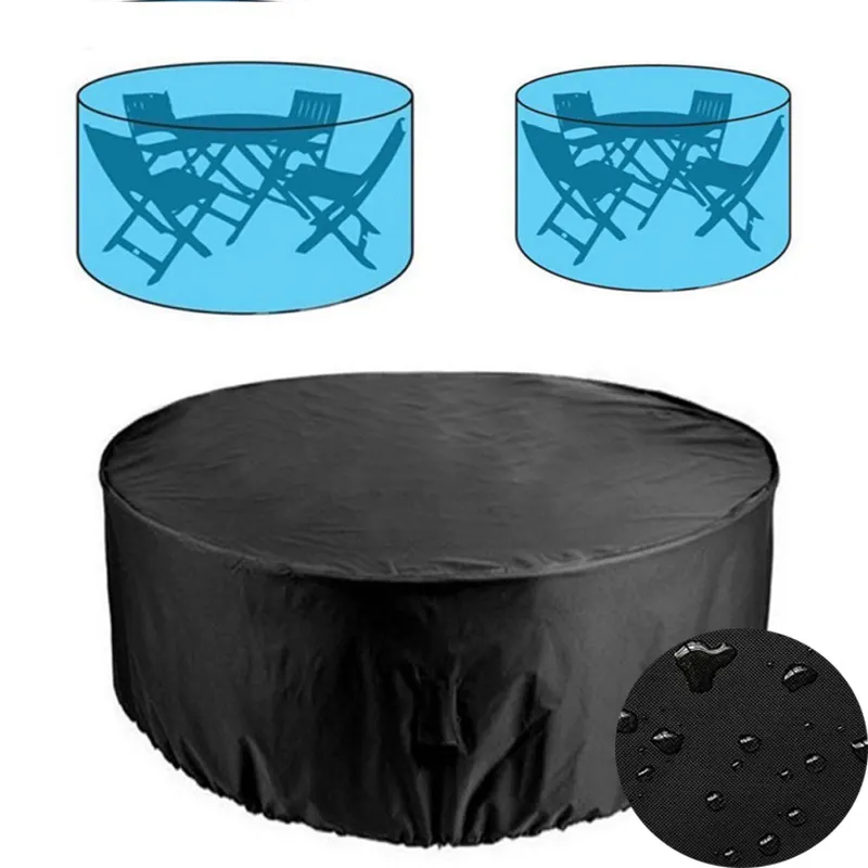 Round Outdoor Garden Furniture Rain Cover Waterproof Oxford Sofa Protection Garden Patio Rain Snow Chair Dust Proof Covers