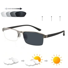 Новинка, фотохромные солнцезащитные очки для женщин, UV400, квадратная оправа из сплава, металлический сплав, анти-радиационные очки для чтения, мужские очки Gafas 225 0~+ 600