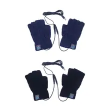 Теплые перчатки с USB электрическими зимними мотоциклами, вязаные теплые перчатки с полупальцами, теплые перчатки для рук для зимних и осенних поставок