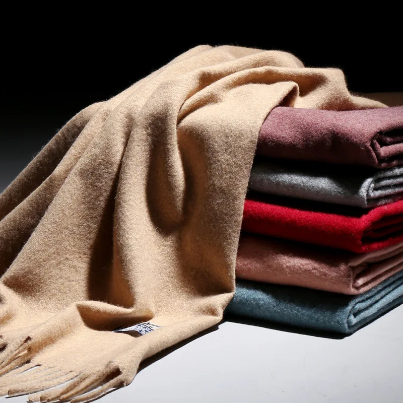 

Women's Winter Long Warm Solid Color Wool Cashmere Scarf Women's Winter Shawl Dual Purpose COUPLE'S Korean-style Scarf