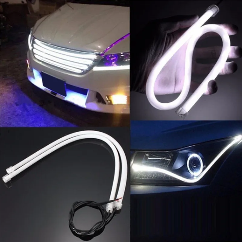 1Pc 45cm DRL Flexible LED Tube Strip Daytime Running Lights Car Parking Lamps