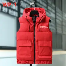 WP-1, мужской утепленный жилет на молнии, индивидуальный классический жилет в стиле хип-хоп, зимний жилет для отдыха без рукавов, одноцветная куртка, одежда