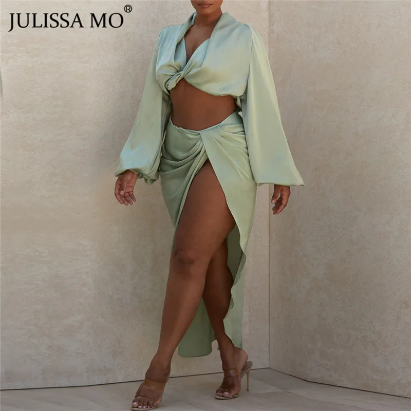 Женский атласный комплект JULISSA MO из двух предметов элегантный розовый топ с