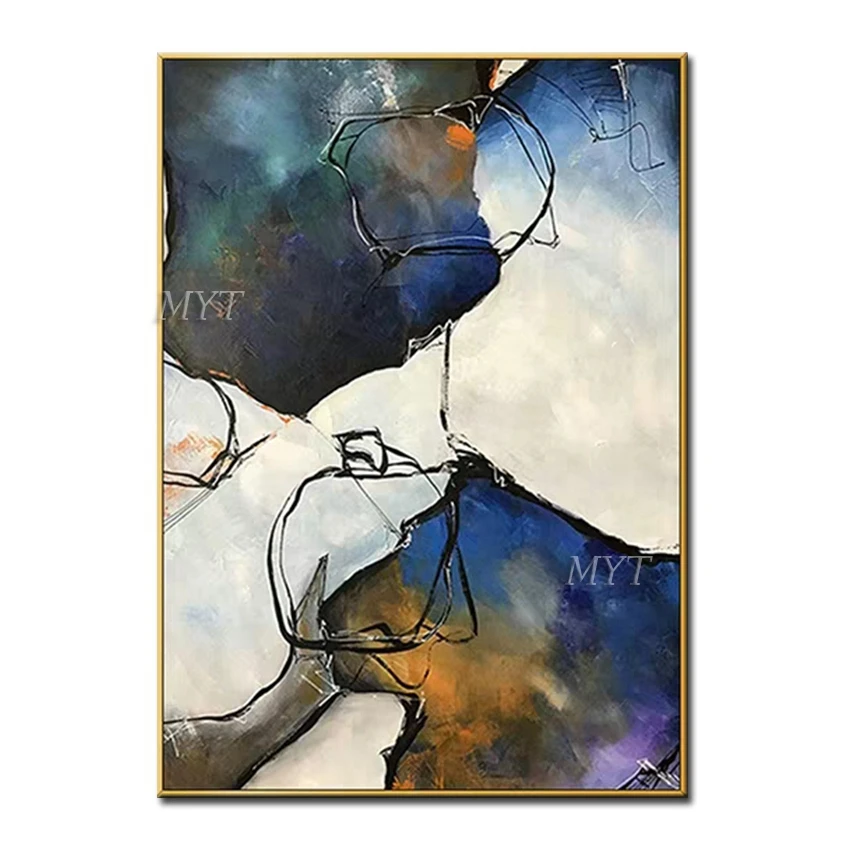 

Multicolour Beautiful Abstract Oil Painting Modern Hand-painted Wall Art Living Room Picture Home Decoration Painting No Framed