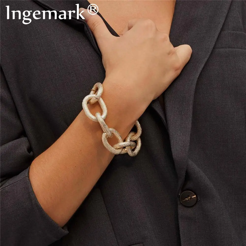 Винтажный панк тяжелый металлический массивный браслет-цепочка браслет на руку Boho Rock Шарм замок витые браслеты друзья пара ручной работы ювелирные изделия