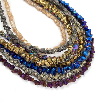 

Natural Stone Loose Beads Irregular Shape Color Plating Crystal Gravel for Jewelry Making DIY Necklace Bracelet Accessories
