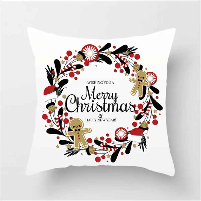 Merry Christmas домашняя декоративная наволочка полиэстер Рождество Санта Клаус Олень бросок наволочка с новым годом наволочка - Цвет: 22