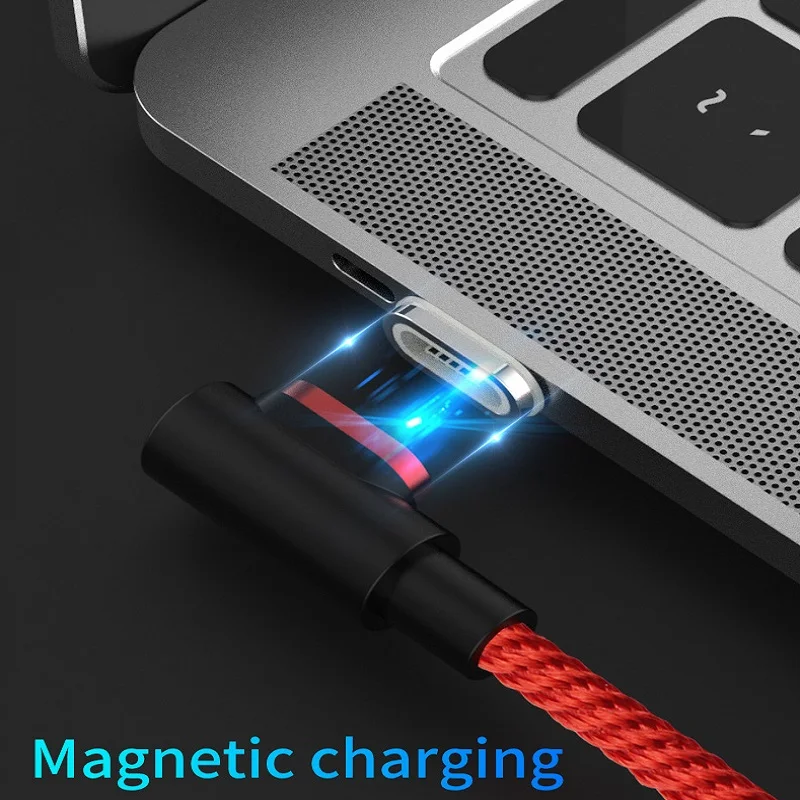 Магнитный кабель Micro USB кабель 90 DegreeType C Быстрая зарядка для samsung S8 S9 huawei P20 P30 USB C Microusb кабель для передачи данных