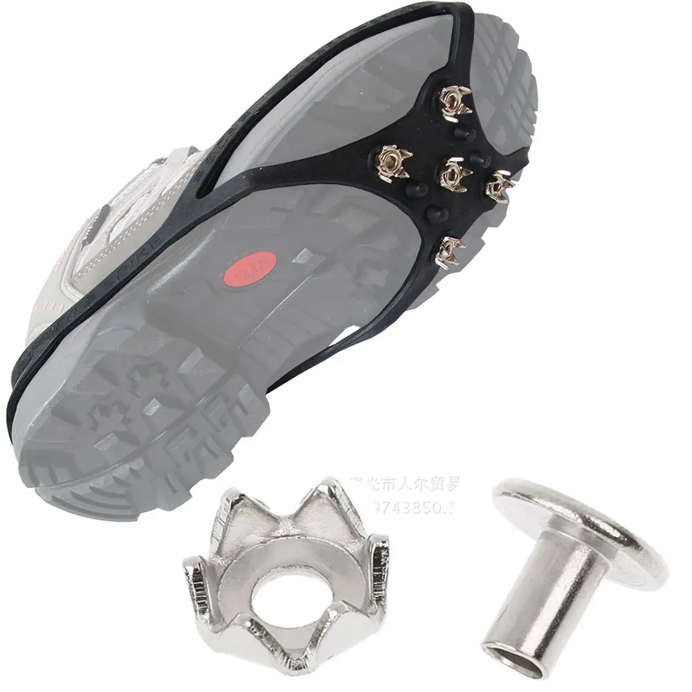 Ramponi Antiscivolo Per Scarpe - 4 Picchetti Regolabili, Per Ghiaccio, Neve E Terreni Scivolosi, Facili Da Indossare