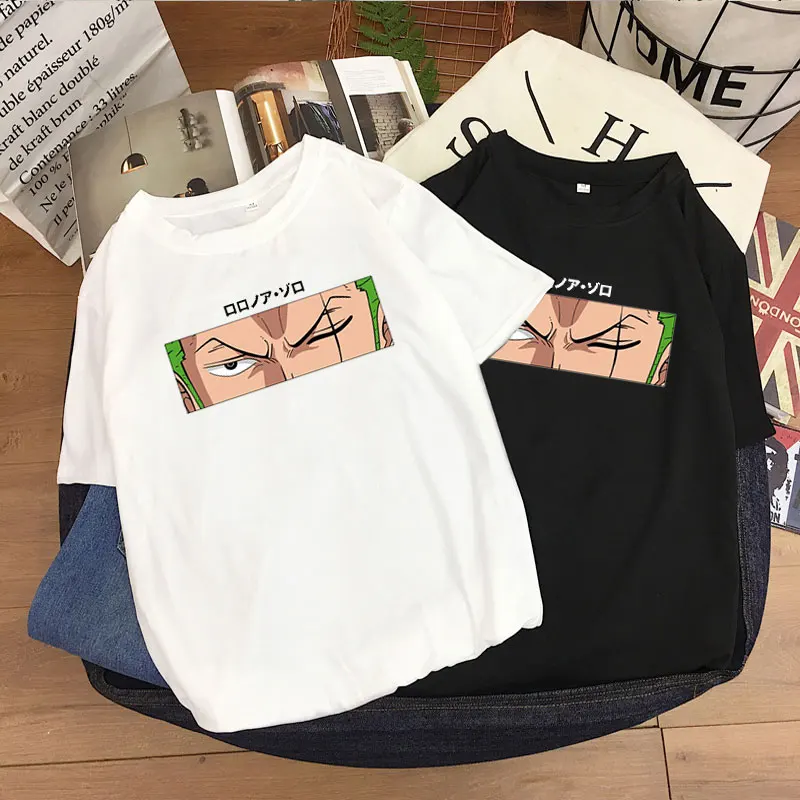 Oversized t shirt Japanese Anime One Piece Zoro T Shirt Women Funny Cartoon Summer Tops T-shirt Harajuku Graphic Tshirt Female